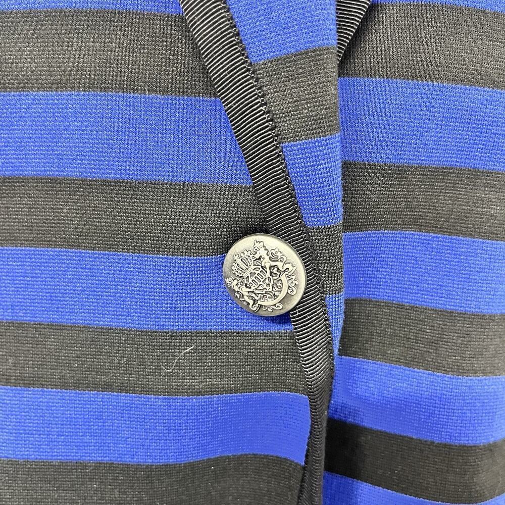 Ellen Tracy Co. Blazer Jacket size Small Royal Blue Black Stripe Stretch Career - Picture 4 of 7